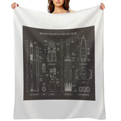 SPACEX Falcon 9 & Falcon Heavy (Blackboard) Throw Blanket