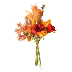 Autumn Color Bouquet with Green Plants - Fake Flowers