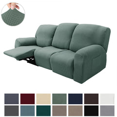 8-Piece Set of Elastic Velvet Couch Covers for 3 Cushions