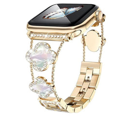 Fashionable Clover Design Diamond Metal Band for Apple Watch