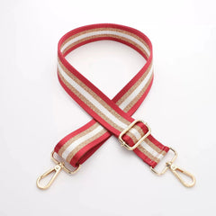 Casual Stripe Adjustable Bag Strap with Gold Thread