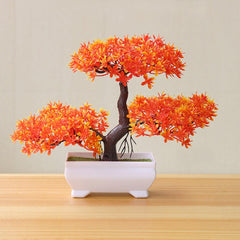 Artificial Bonsai Tree Fake Flower Potted Ornament For Home, Room, Garden, Bookshelves Decoration Desktop Display Artificial Flower Potted for Home Decor