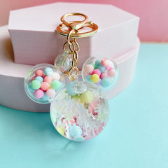 Mickey Head Quicksand Keychain Pendant for Girls