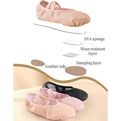 New Daydance Toddler Girls Size 6.5 Pink Ballet Flats PU Leather Dance Shoes