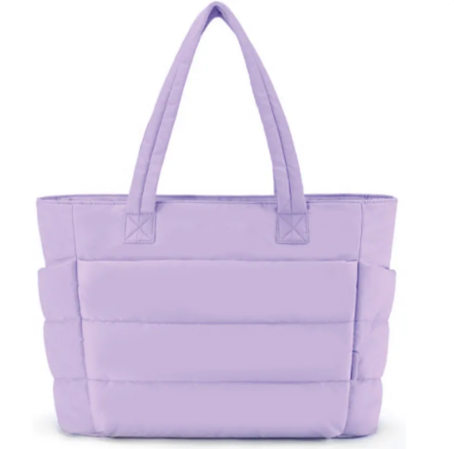 Women’s Large Cotton Zipper Handbag - Quilted Travel Shoulder Tote Bag (35x16x43cm)