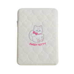 Korean Style Quilted Cat Tablet Sleeve for 11" iPad
