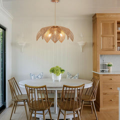 Handwoven Rattan Chandelier 24 Inch Pendant Light Fixture
