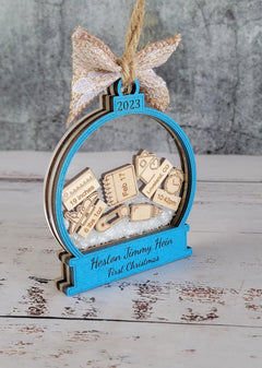 Baby's First Christmas Ornament  Snow Globe Edition