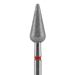 STALEKS - Diamond nail drill bit, "Pointed Pear", red, EXPERT 5/12 mm (FA100R050/12)