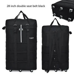 Black Rolling Foldable Luggage Bag Ultimate Travel Companion
