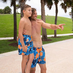 Boys Hybrid Swim & Play Shorts – Blue Jungle