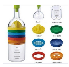 Kitchen Tool Set with 8 Measuring Cups and Bottle