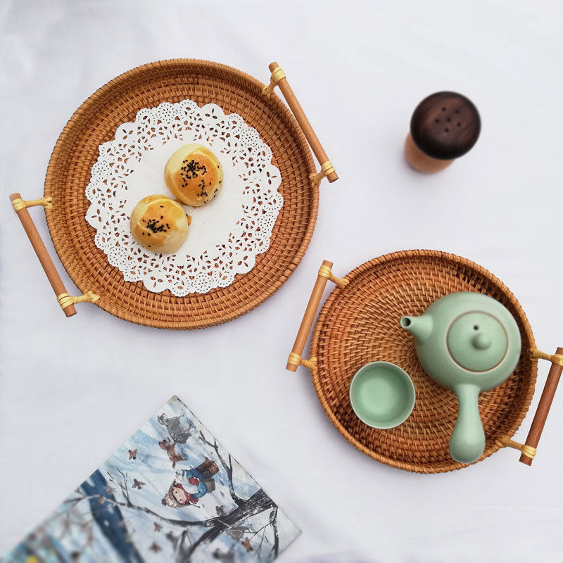 Upgraded Rattan Woven Storage for Snacks and Fruits