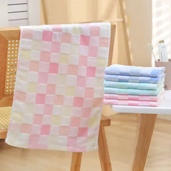 Color Grid Cotton Hand Towel - Super Soft Gauze (1PC)