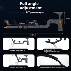 VR Submachine Gun Mount for Quest 3/3S
