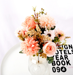 Artificial Flower Arrangement with Roses and Hydrangeas (One Piece)