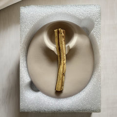 Sacred Wood Incense Burner Cement Stand