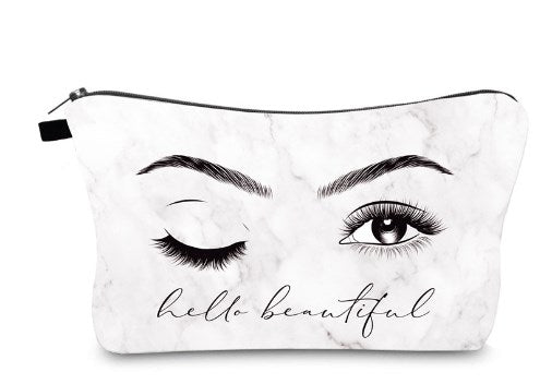 Creative Waterproof Eyelash Print Makeup Bag for Women