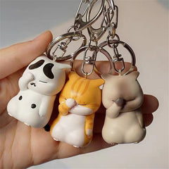 Cute Cat Resin Keychain Pendant for Bags and Gifts