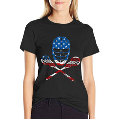 Lacrosse American Flag Lax Helmet Sticks 4th Of July Gifts T-Shirt