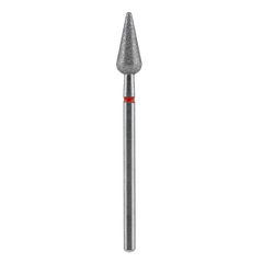 STALEKS - Diamond nail drill bit, "Pointed Pear", red, EXPERT 5/12 mm (FA100R050/12)