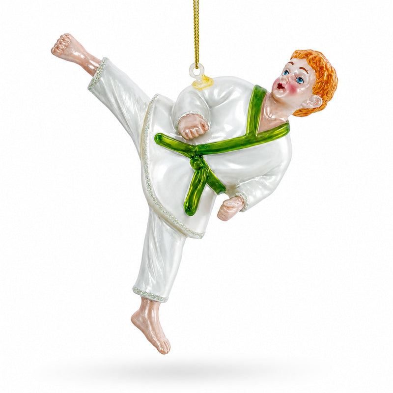 Judo Martial Arts Glass Christmas Ornament