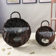 Woven Wall-Mounted Flower Pot Basket for Decor
