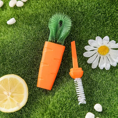 Carrot Cup Brush Set for Cleaning Bottles and Grooves