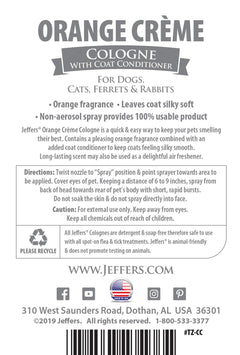 Jeffers Pet Colognes with Coat Conditioner, 16 oz Spray