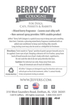 Jeffers Pet Colognes with Coat Conditioner, 16 oz Spray