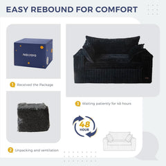 Comfortable Bean Bag Chair with Wide Armrests and Support