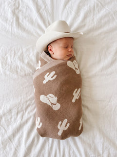 Cactus Jacquard Knit Baby Blanket