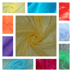 Crystal Organza Fabric by the Yard 60” Wide – Sheer Shiny Organza for Wedding Decor, Draping, Dresses, Curtains & Event Styling