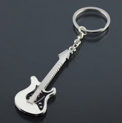 Personalized Metal Guitar Model Dice Keychain Ring