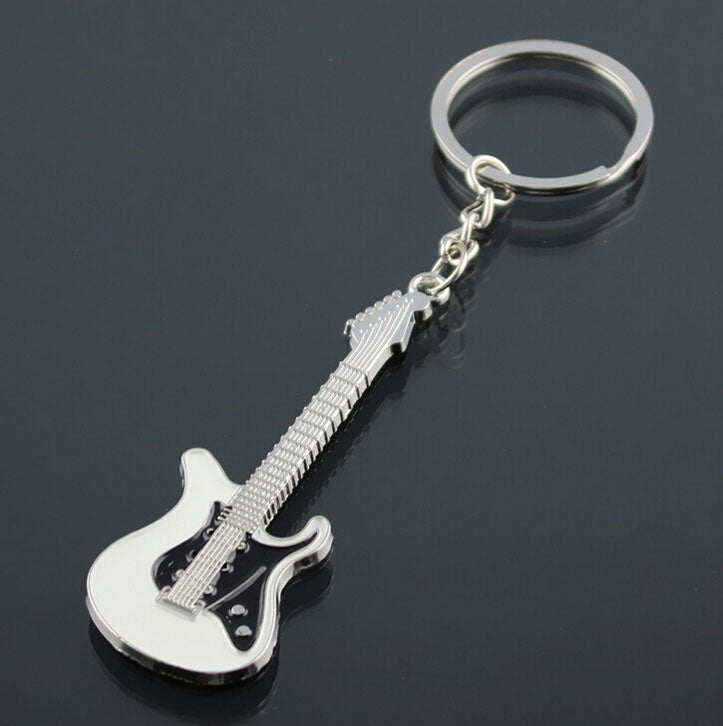 Personalized Metal Guitar Model Dice Keychain Ring