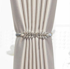 Curtain Tieback High Quality Elastic Holder Hook Buckle Clip Pretty And Fashion Polyester Decorative Home Accessories Leaves Curtain Holder Holdback For Window Drapery Convenient Office Home Decoration Buckle Holdbacks Curtain Straps
