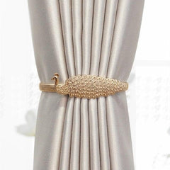 Curtain Tieback High Quality Elastic Holder Hook Buckle Clip Pretty And Fashion Polyester Decorative Home Accessories Leaves Curtain Holder Holdback For Window Drapery Convenient Office Home Decoration Buckle Holdbacks Curtain Straps