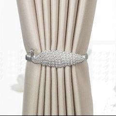Curtain Tieback High Quality Elastic Holder Hook Buckle Clip Pretty And Fashion Polyester Decorative Home Accessories Leaves Curtain Holder Holdback For Window Drapery Convenient Office Home Decoration Buckle Holdbacks Curtain Straps