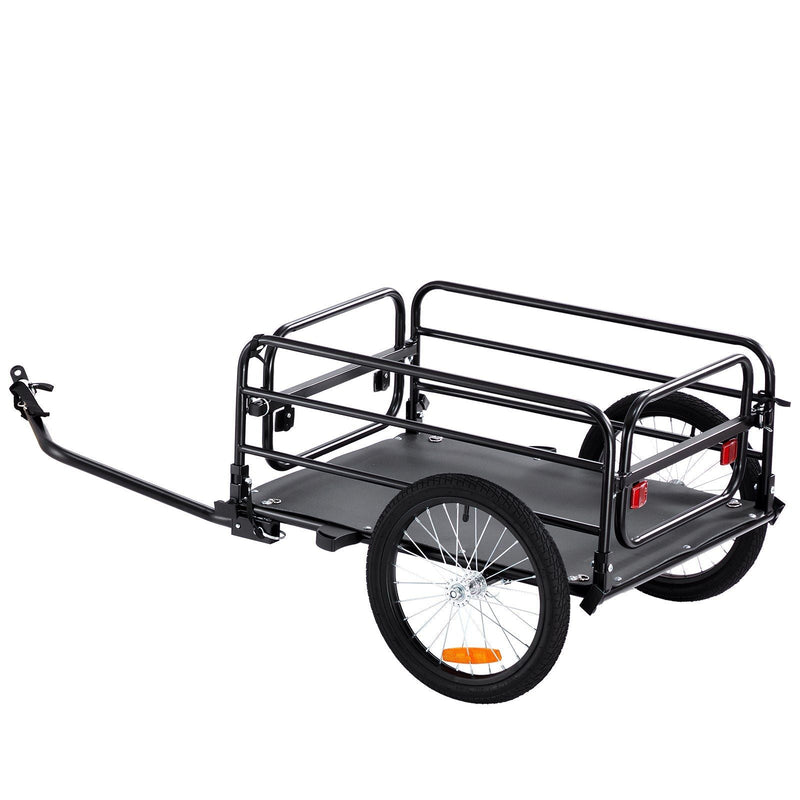 Bike Cargo Trailer, 160 lbs Load Capacity, Heavy-Duty Bicycle Wagon Cart, Foldable Compact Storage & Quick Release with Universal Hitch, 16