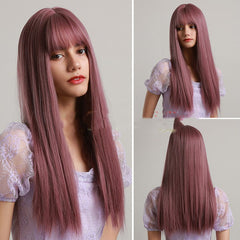 Brown Grey Long Wig