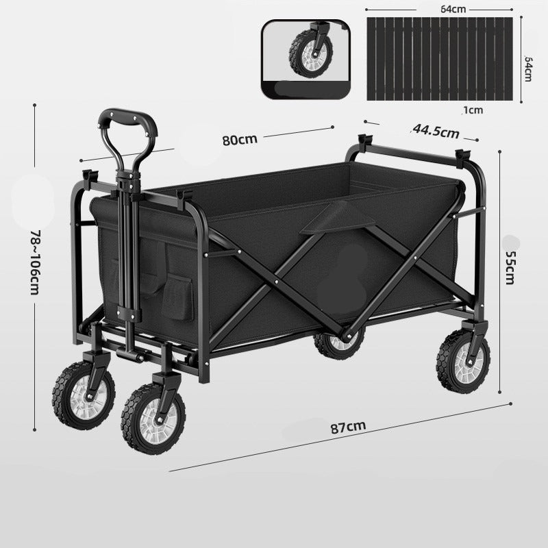 Foldable Camping Cart with Table, Heavy Duty Pull Wagon