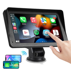 Portable Car Stereo Wireless CarPlay & Android Auto, Car Radio 7inches Touchscreen, Bluetooth5.0, Mirror Link, Maps Navigation, Voice Control, AUX Cable Vehicles