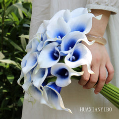 PU Mini Calla Lily Bouquet for Wedding Decoration