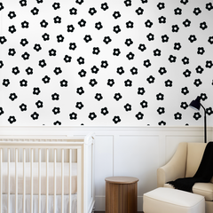 Daisy Dot (Black) Wallpaper