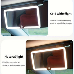 Car Makeup Mirror Sun Visor with LED Light