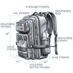 JUG 30L Dad Diaper Bag Backpack - Black