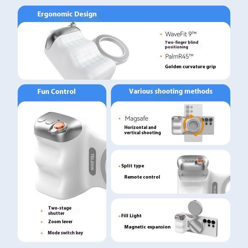 Magnetic Bluetooth Camera Handle for Phones