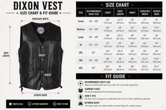 Legendary Dixon Men's Leather Motorcycle Vest