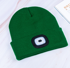 Rechargeable LED Light Knitted Hat for Outdoor Sports