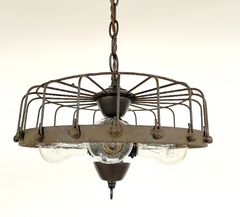 Rustic Industrial Cage Chandelier Light